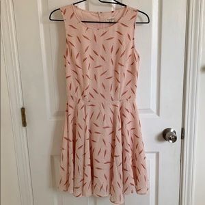 maison jules pink dress feathers